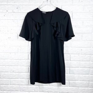 Eq : iq Small Black Dress with Ruffle neckline
